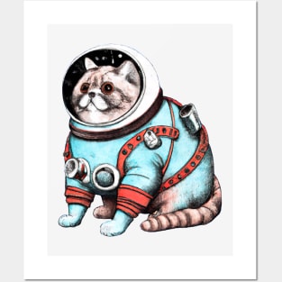 Fat Cat Astronaut (big breath) Posters and Art
